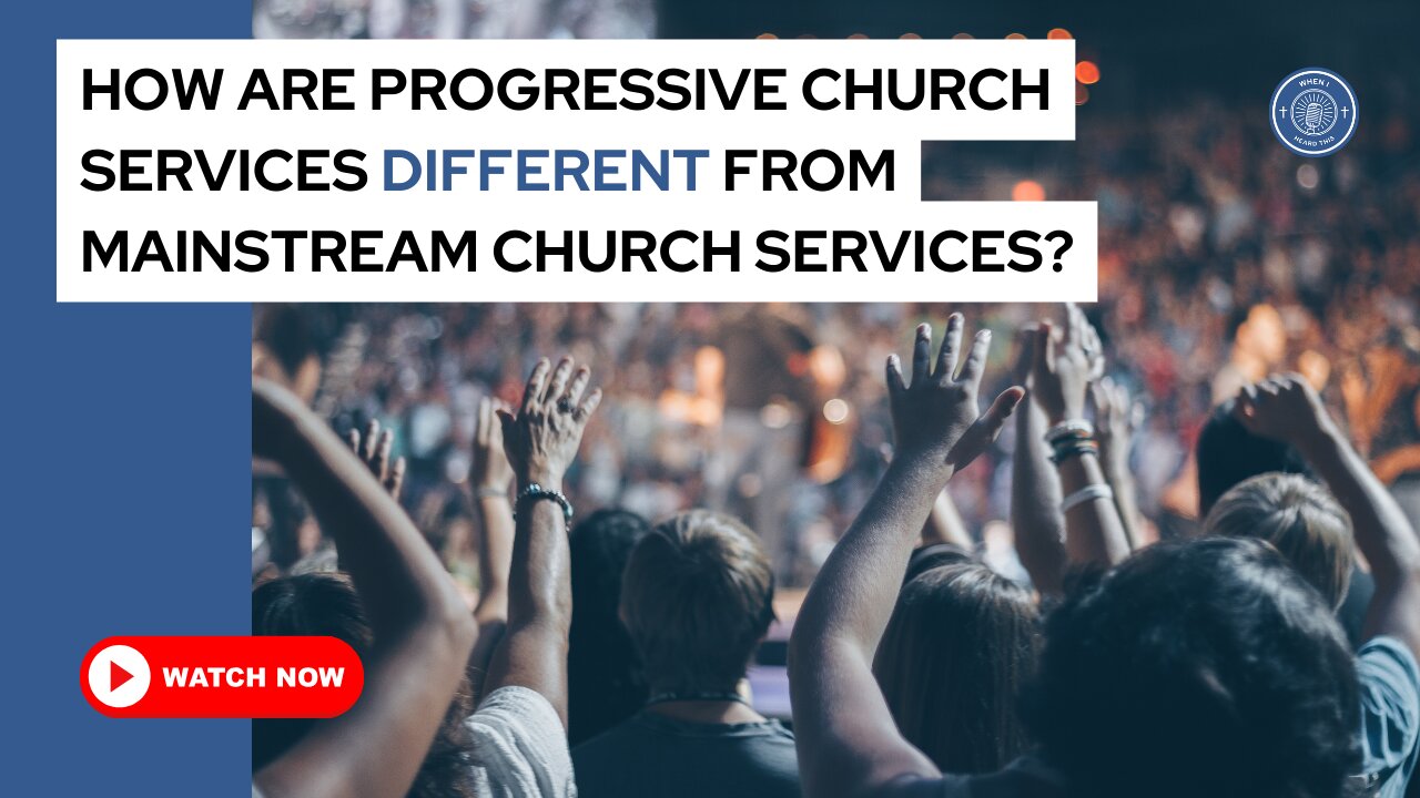 How are progressive church services different from mainstream church services?