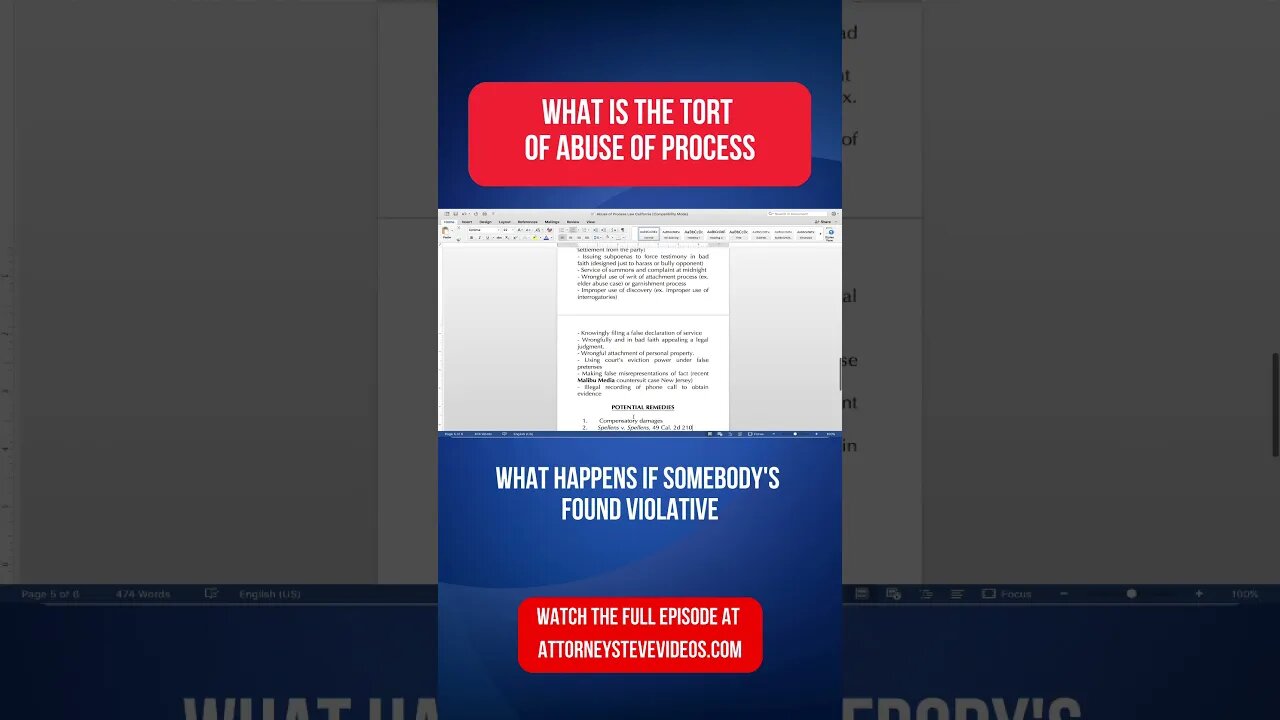 What is the tort of Abuse of Process by Attorney Steve®
