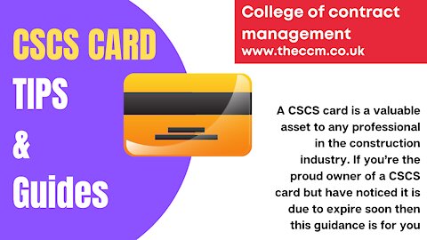 How To Apply To Renew Your CSCS Card