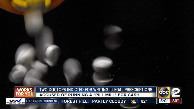 Two Maryland doctors indicted on charges of unlawfully prescribing drugs