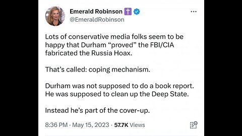 Where Are the Prosecutions? Durham Update! 5-17-23 Judicial Watch