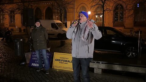 Greifswald - Heiko mit seinem Redebeitrag am 09.01.2023