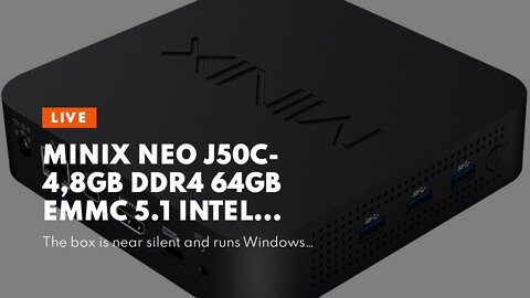 MINIX NEO J50C-4,8GB DDR4 64GB eMMC 5.1 Intel Pentium Silver Mini PC with Windows 10 Pro (64-bi...