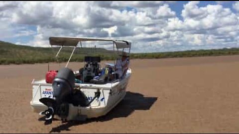 Fishermen stuck in crocodile-infested area in Australia