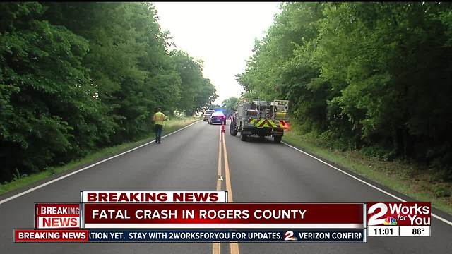 One dead in car vs pickup truck crash in Rogers County