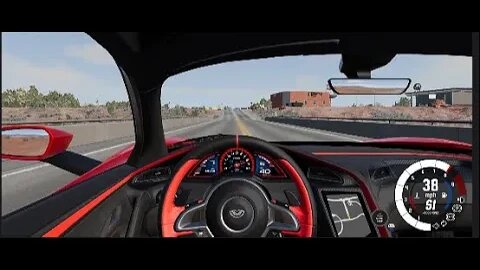 Red Ferrari Jumps Over Canyon in BeamNG Drive crash