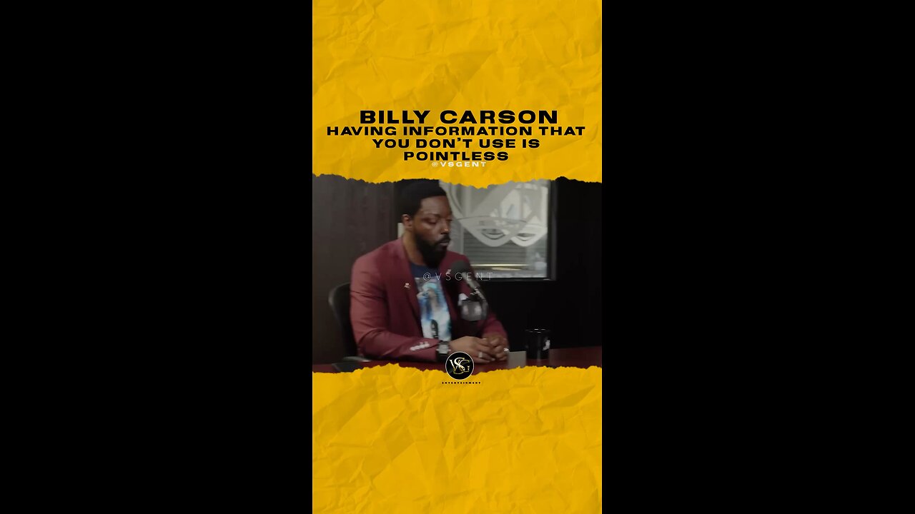 @billycarsonofficial Having information that you don’t use is pointless