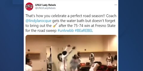 Lady Rebels celebrate a perfect road season