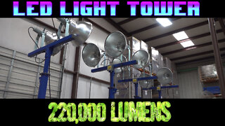 Mini Light Tower with 3000VA Generator - Two 1000 Watt Metal Halide Lamps - 6 Hour Runtime