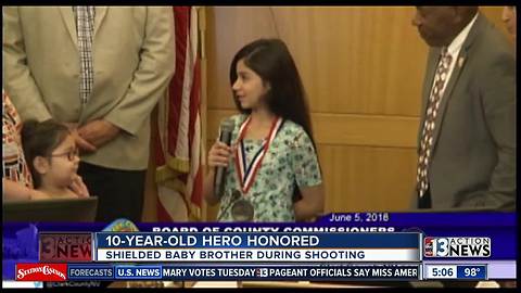 UPDATE: 10-year-old honored for shielding baby from gunshots