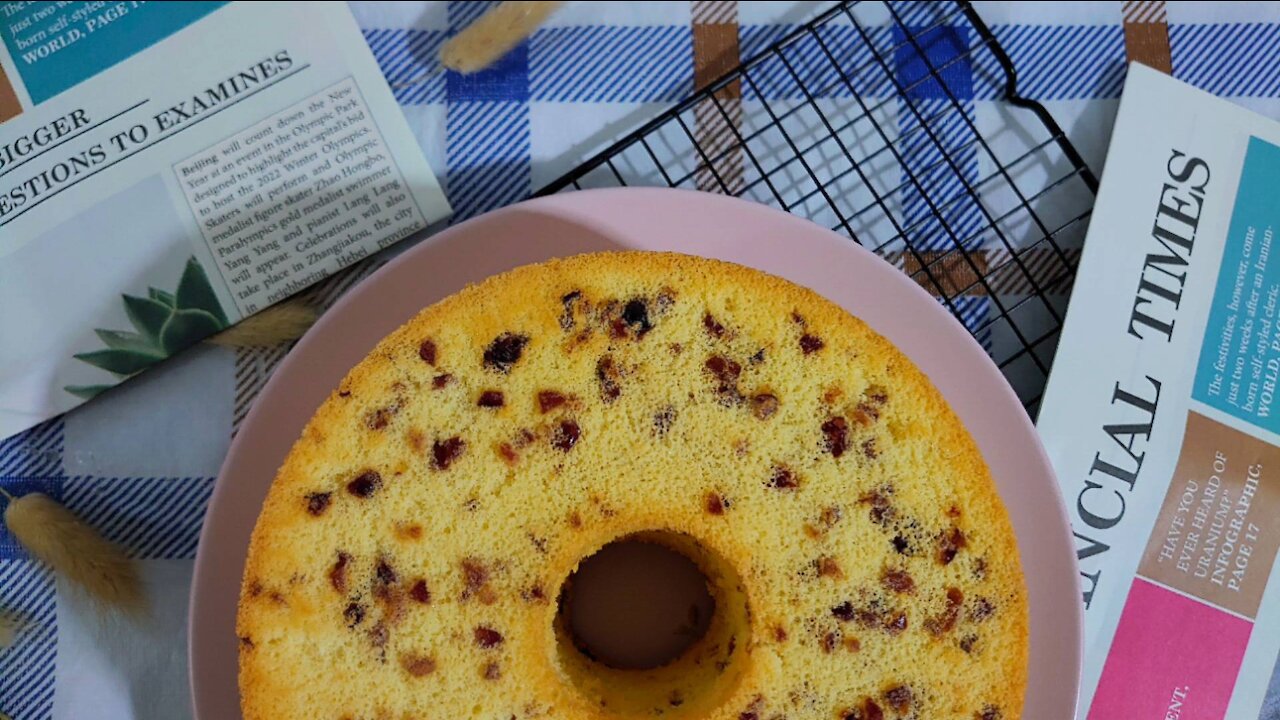 6"+8" Cranberries Almond Chiffon Cake 蔓越莓杏仁戚风