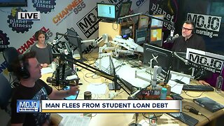 Discussing a man who fled from student loan debt with Mojo in the Morning