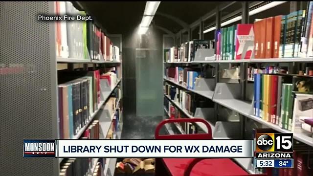 Storm possibly caused roof leak at Burton Barr Central Library