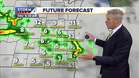 Morning showers Thursday
