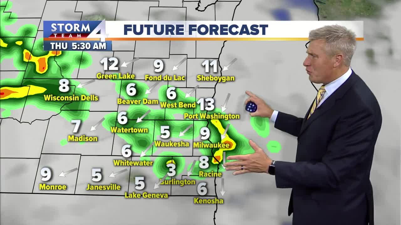 Morning showers Thursday