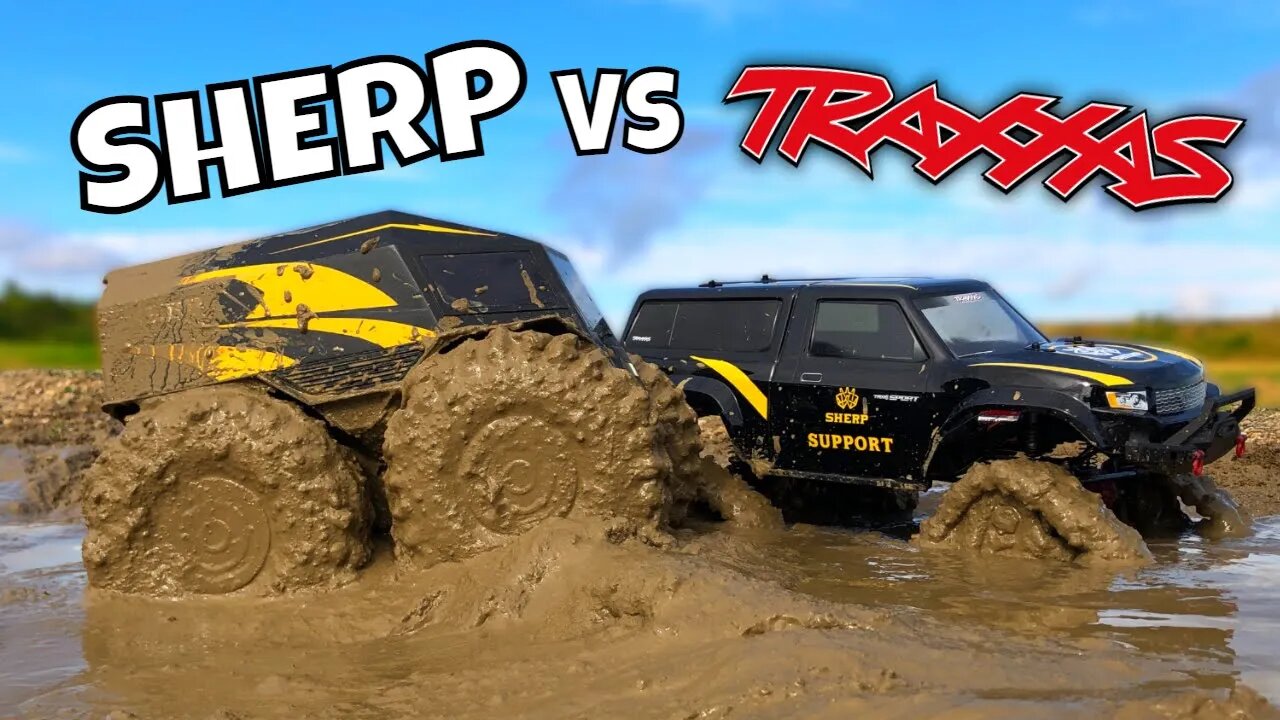 CRAZY RC Sherp! Vs Traxxas TRX4 (Traxx) - Extreme Mud Run