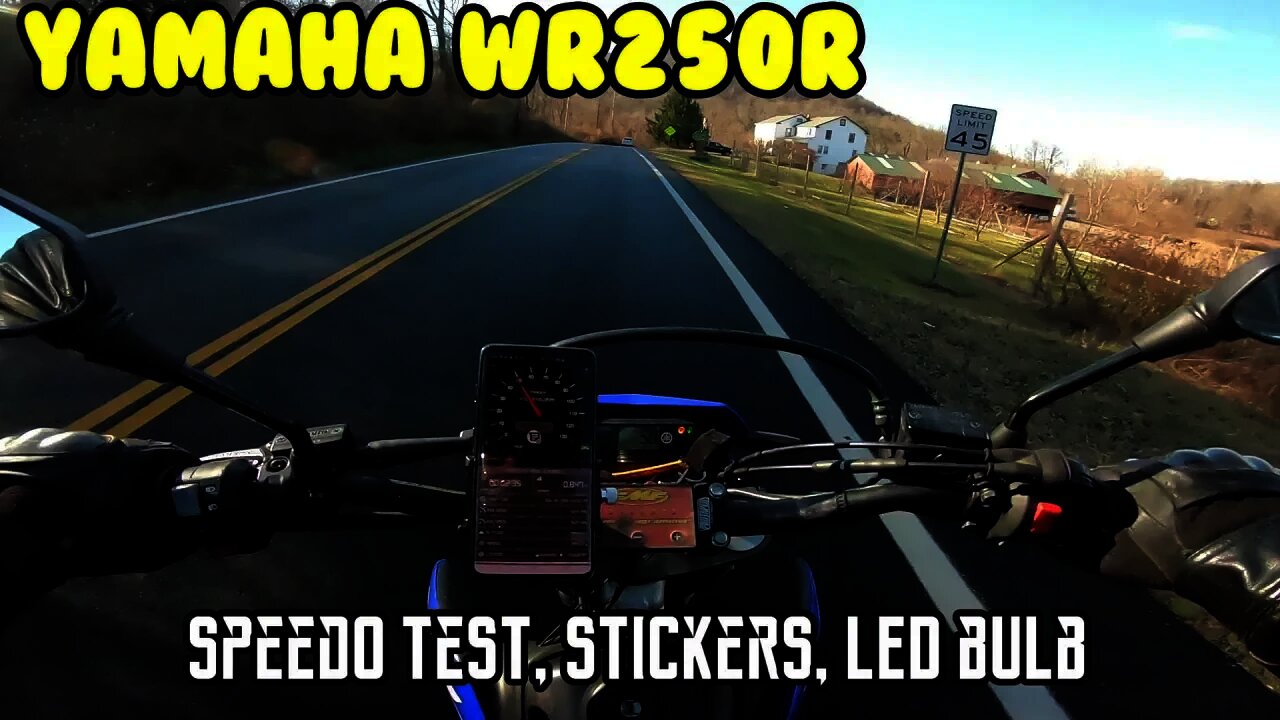 [E3] GPS Speedometer test, vinyl decals LED bulb. Yamaha WR250R Yamaha tw200