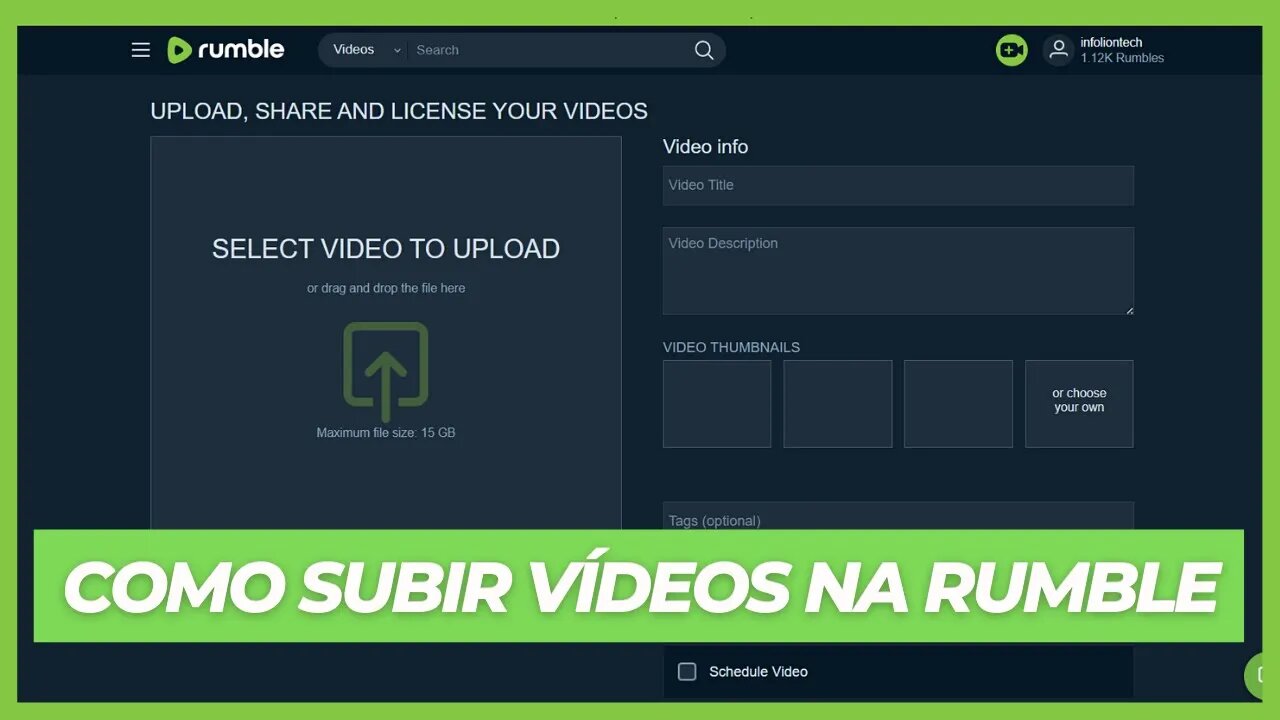 COMO SUBIR UM VÍDEO PARA A RUMBLE