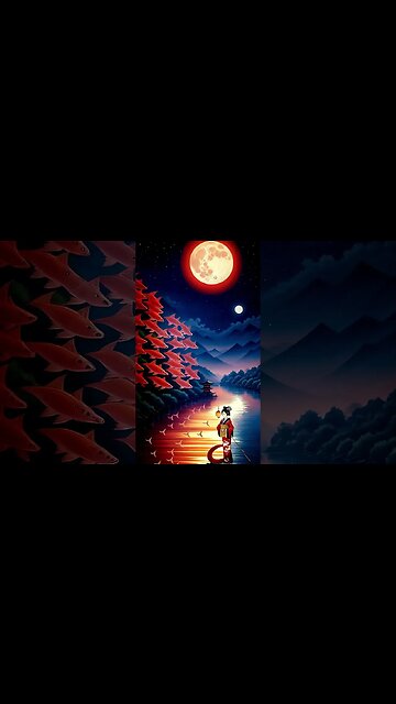 Enchanting Geisha under the Moonlight