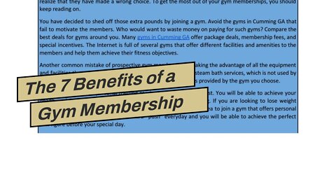 The 7 Benefits of a Gym Membership Statements