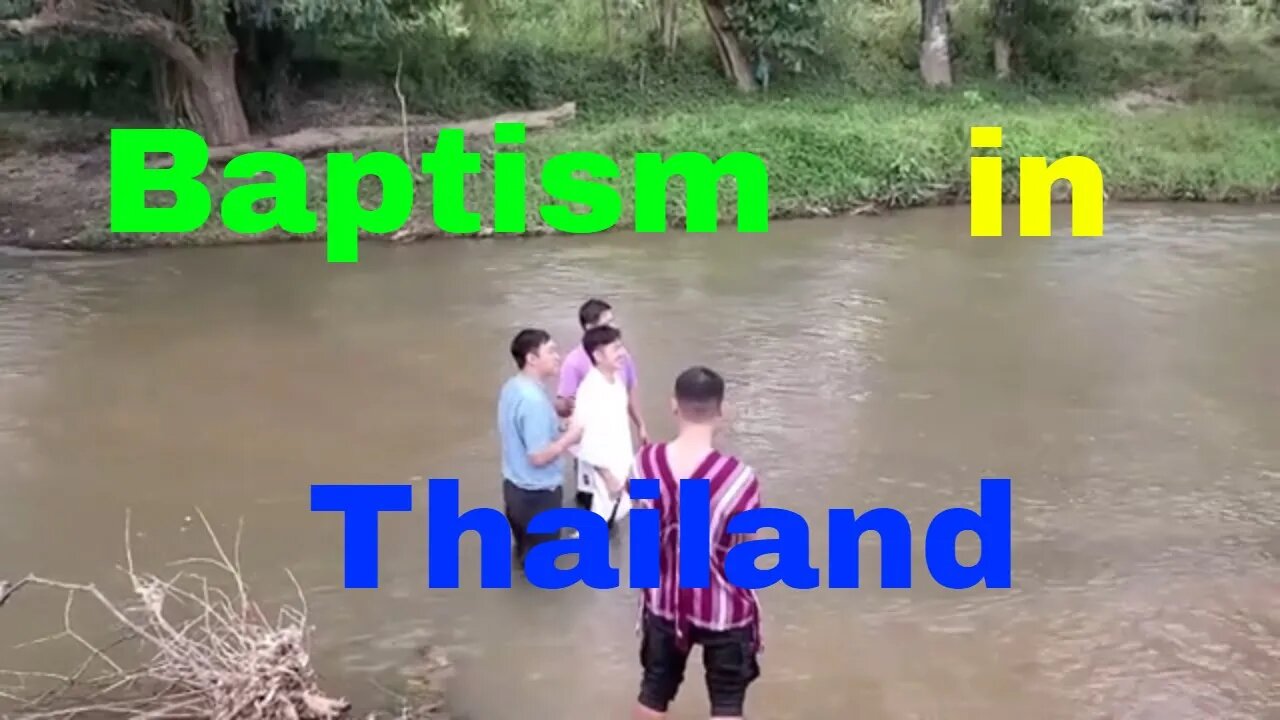 Baptism in Omkoi, Chiang Mai Thailand. Baptizing Karen Tribe.