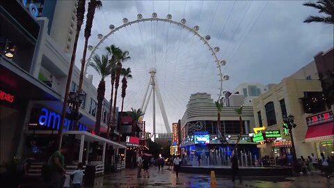 The Linq Promenade Rain Walking Tour - Hurricane Floods (August 18th, 2023)