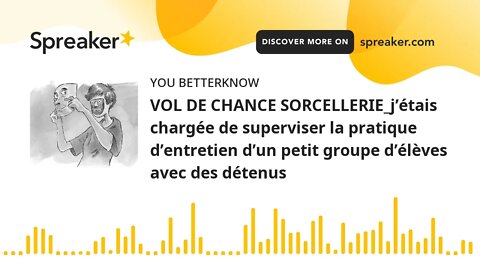 VOL DE CHANCE SORCELLERIE_j’étais chargée de superviser la pratique d’entretien d’un petit groupe d’