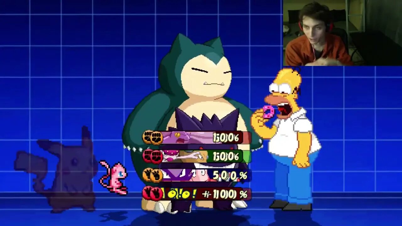 Pokemon Characters (Pikachu, Gengar, Snorlax, And Mew) VS Homer Simpson In An Epic Battle In MUGEN