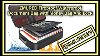 ZMURED Fireproof Waterproof Document Bag with Money Bag And Lock QUICK REVIEW