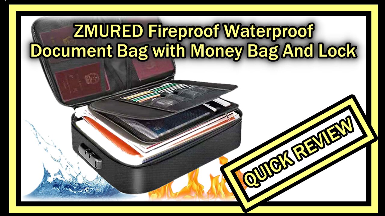 ZMURED Fireproof Waterproof Document Bag with Money Bag And Lock QUICK REVIEW