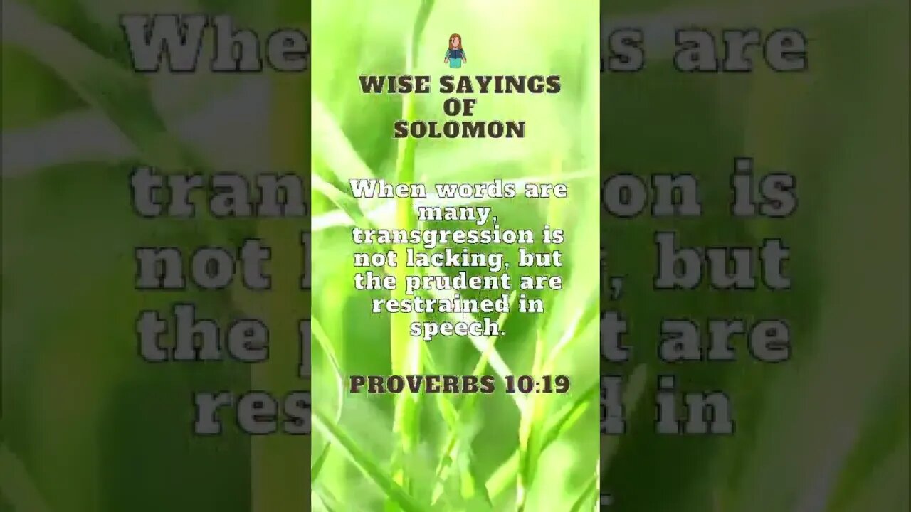 Wise Sayings of Solomon | Proverbs 10:19