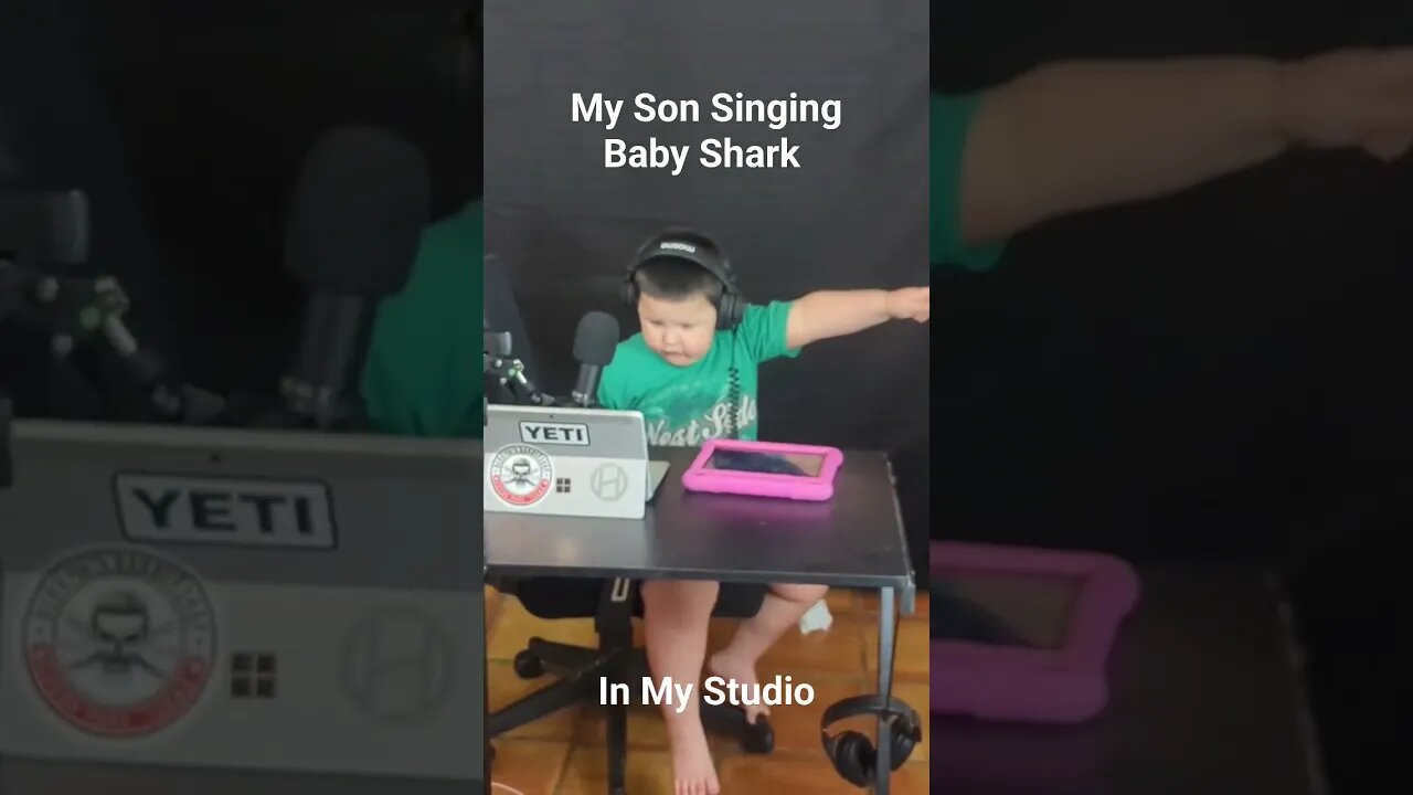 4 year old in studio #funny #studio #babyshark