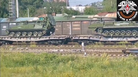 A train loaded with heavy artillery was seen in St. Petersburg, Russia