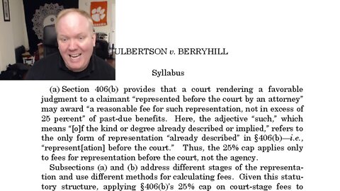 Attorney is gonna get PAID after the decision in Culbertson v. Berryhill