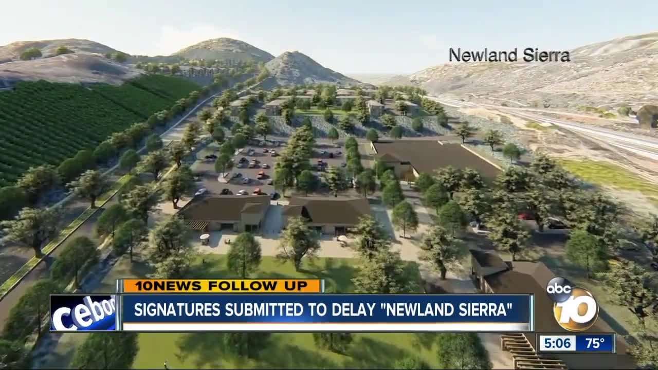 Signatures submitted to delay Newland Sierra