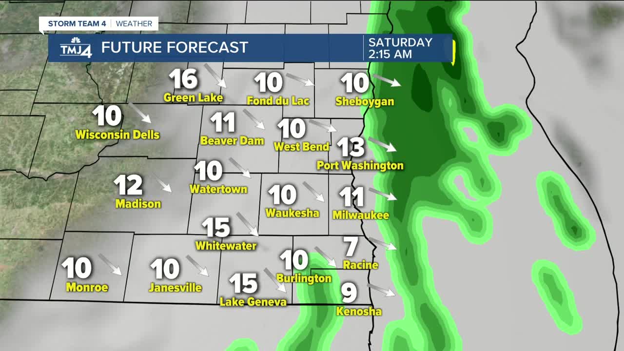 Warm temepratures Friday with rain overnight