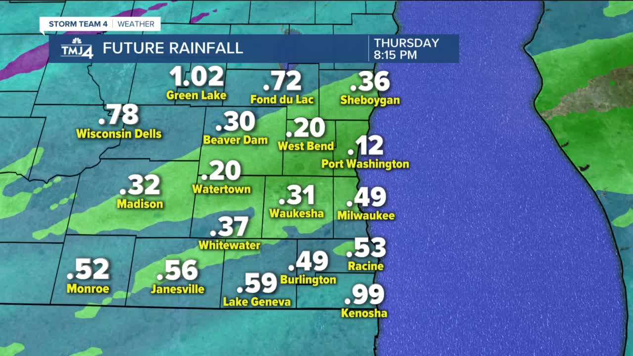 Rainy, cloudy Thursday with highs near 65