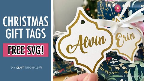 AMAZING DIY CHRISTMAS GIFT TAGS - FREE SVG - Arabesque Shape!