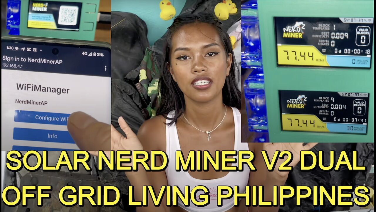 🇵🇭 Solar Powered NerdMiner V2 Dual Crypto Miner NEW Unboxing & Setup Off Grid Living Philippines