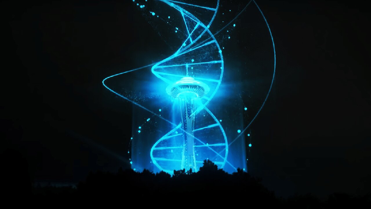 Seattle “NEEDLE”💉 2020 🧬 DNA strand new year’s fireworks!