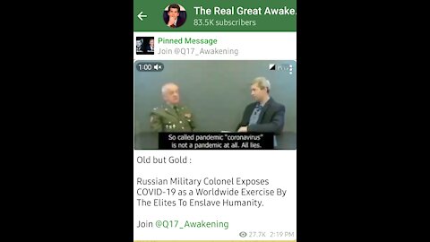 Russian military Colonel exposes COVID19..