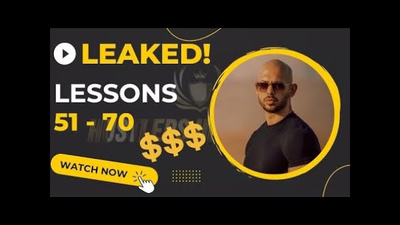 Hustlers University Lessons | Fourth video | Andrew Tate #finance