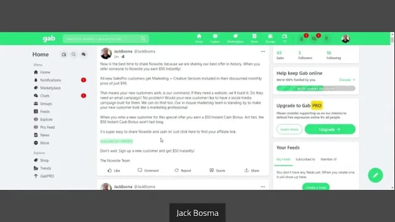 Nowsite Now Please Use Jack Bosma As The Referral Name