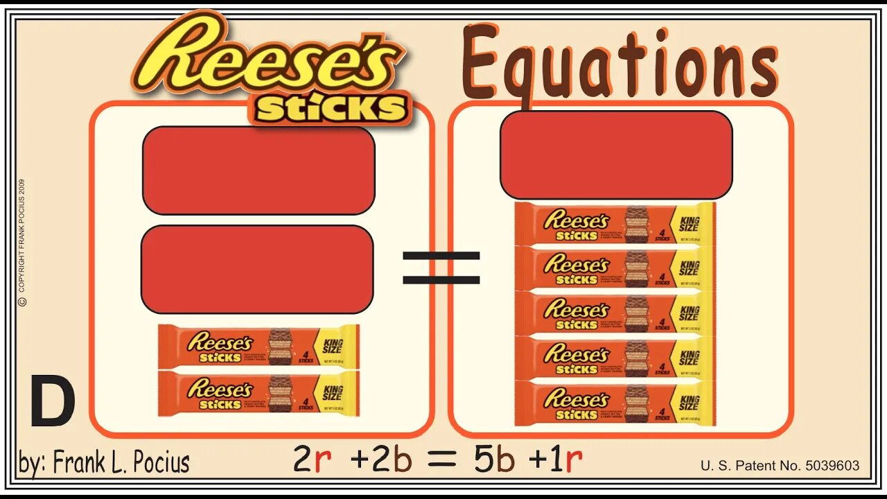 D1_vis REESES STICKS 2r+2b=5b+1r _ SOLVING BASIC EQUATIONS _ SOLVING BASIC WORD PROBLEMS