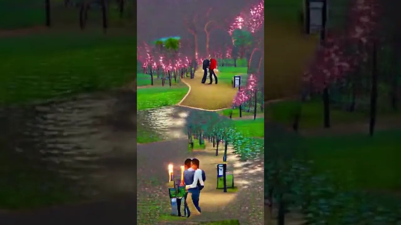 A Romantic Walk in the Park - art - #shorts #animation #art #anime #painting