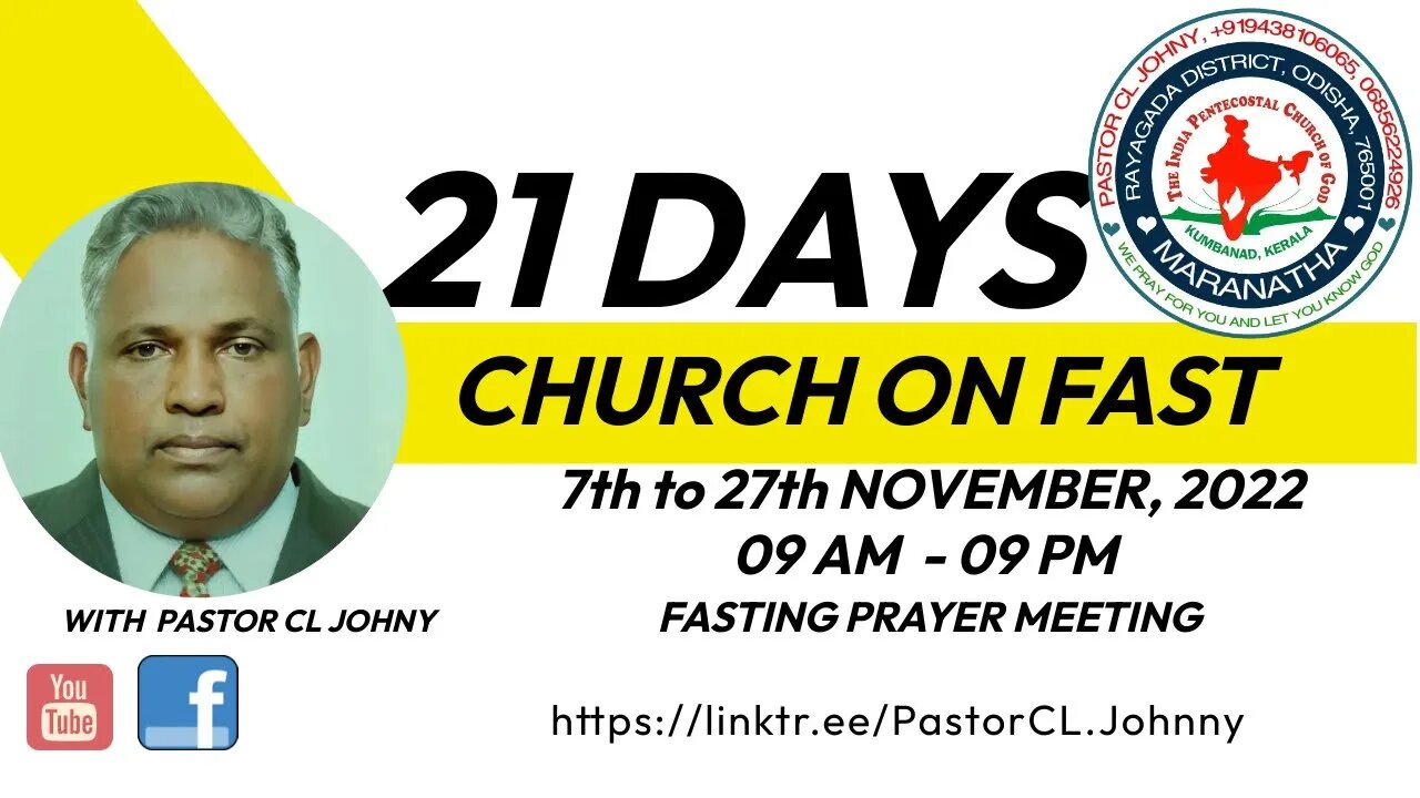 Bible Sermon by Pastor CL Johny on 21 November 2022