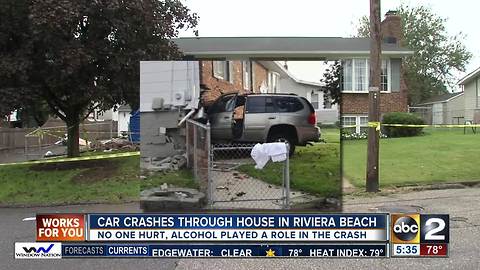 Car crashes through home in Riviera Beach, driver hurt