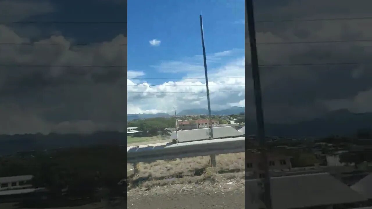 Driving in Hawaii and enjoying the weather.