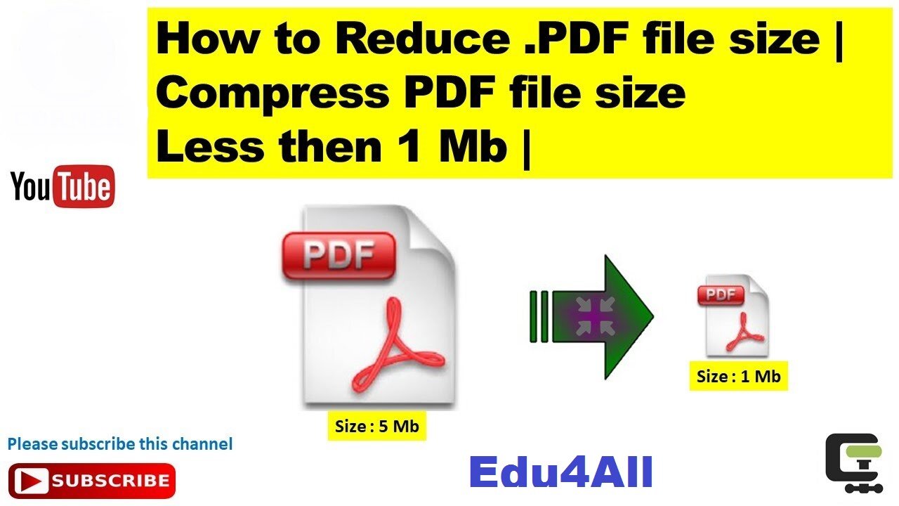 How to reduce PDF file size using Software: 50 MB to 1 MB