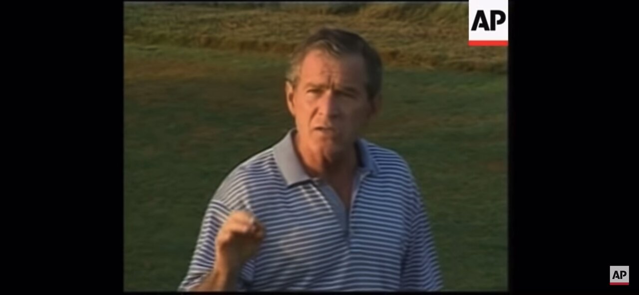 Bush giving his best speech on the golf Course